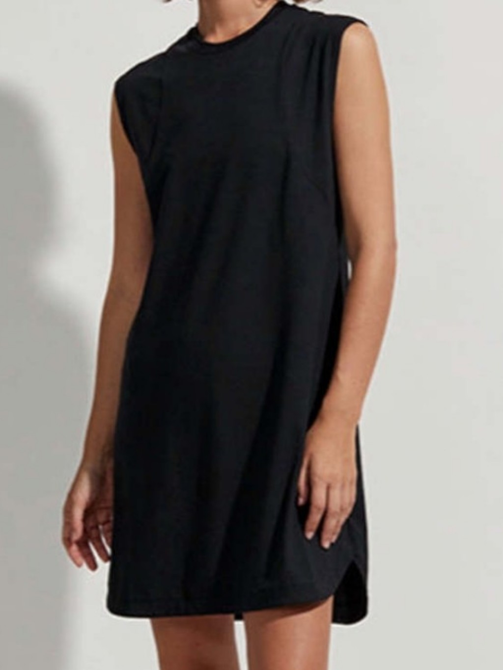 Varley Black Neutral Sleeveless Mini Dress